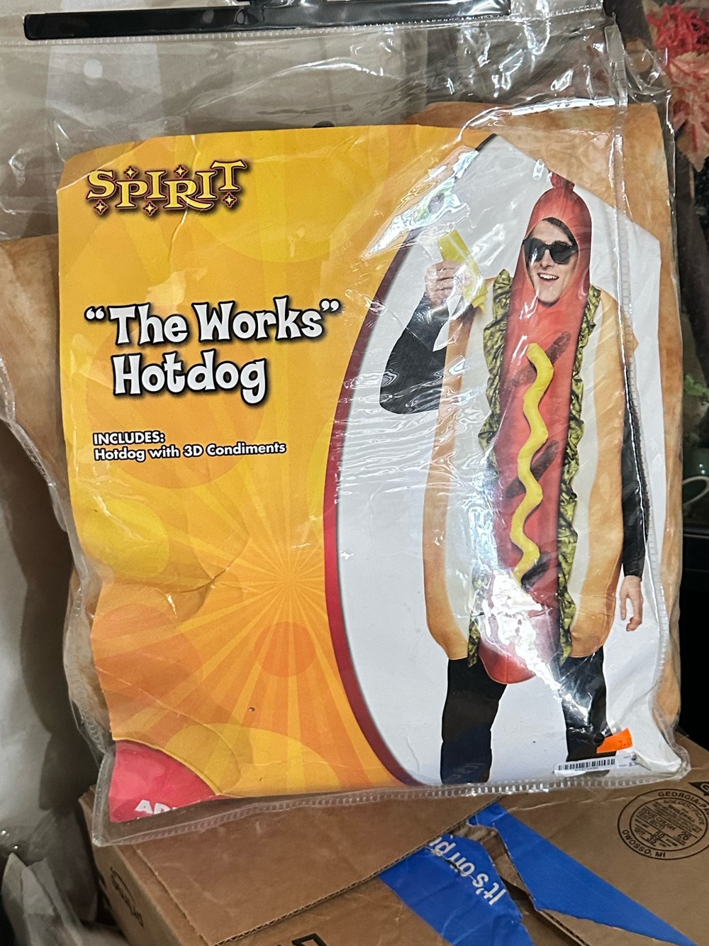 Spirit "The Works" Hotdog Costume - Yellow/Brown